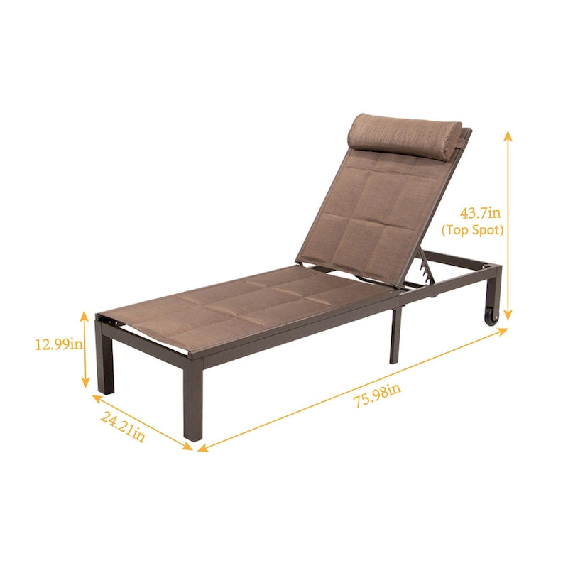 Chaise longue matelassée réglable Pellabant 2 pièces - Non disponible