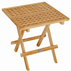 Table de pique-nique pliante carrée Seven Seas en teck avec poignée de transport