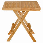 Table de pique-nique pliante carrée Seven Seas en teck avec poignée de transport