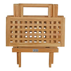 Table de pique-nique pliante carrée Seven Seas en teck avec poignée de transport