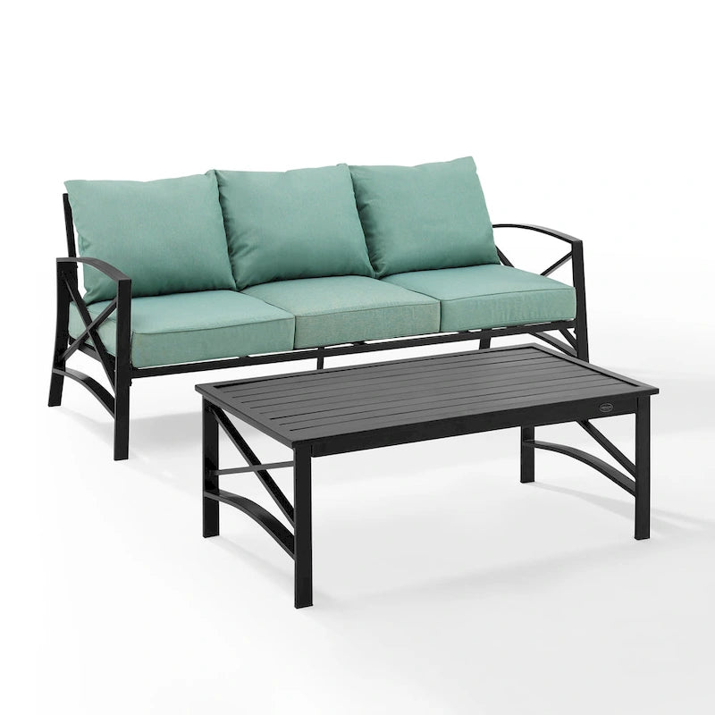 Ensemble de canapés d'extérieur 2 pièces Crosley Kaplan - 79 cm (L) x 65 cm (P) x 32 cm (H)