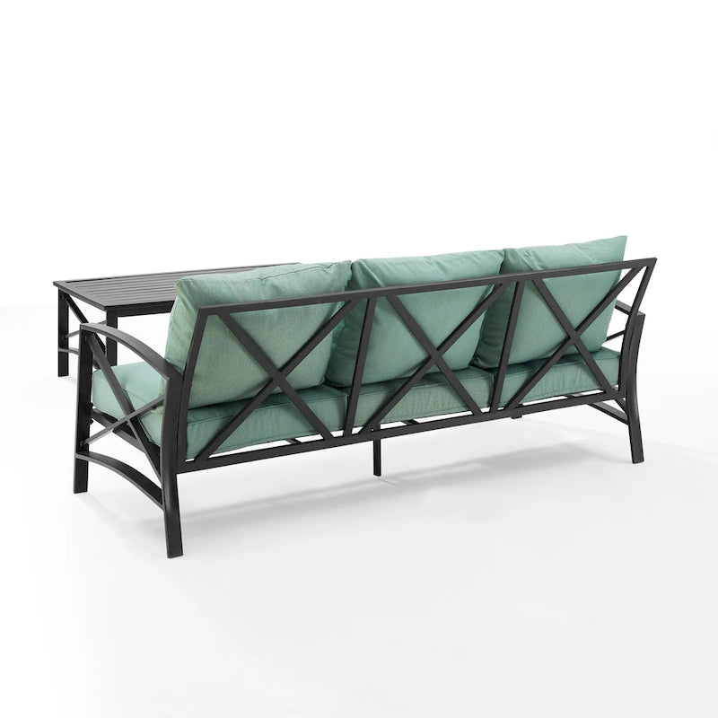 Ensemble de canapés d'extérieur 2 pièces Crosley Kaplan - 79 cm (L) x 65 cm (P) x 32 cm (H)