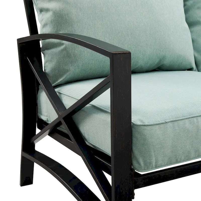 Ensemble de canapés d'extérieur 2 pièces Crosley Kaplan - 79 cm (L) x 65 cm (P) x 32 cm (H)