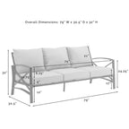 Ensemble de canapés d'extérieur 2 pièces Crosley Kaplan - 79 cm (L) x 65 cm (P) x 32 cm (H)