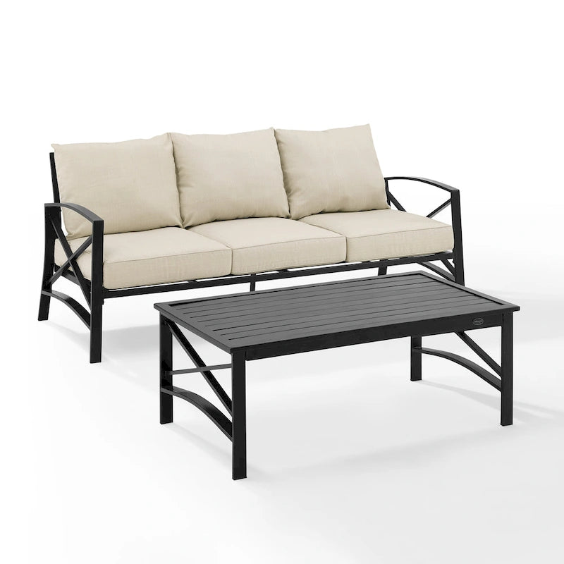 Ensemble de canapés d'extérieur 2 pièces Crosley Kaplan - 79 cm (L) x 65 cm (P) x 32 cm (H)