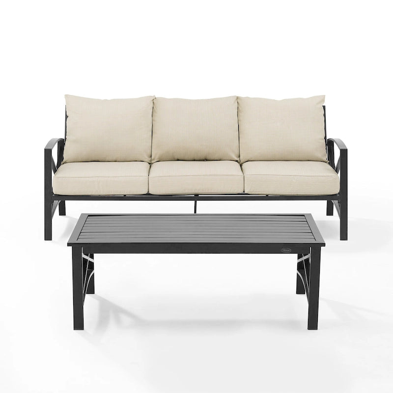 Ensemble de canapés d'extérieur 2 pièces Crosley Kaplan - 79 cm (L) x 65 cm (P) x 32 cm (H)