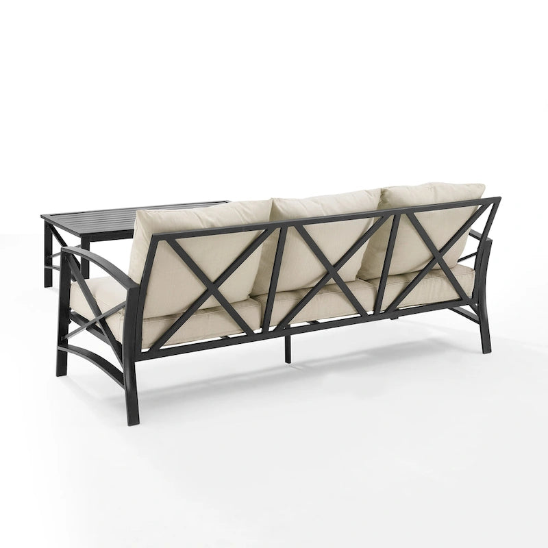 Ensemble de canapés d'extérieur 2 pièces Crosley Kaplan - 79 cm (L) x 65 cm (P) x 32 cm (H)