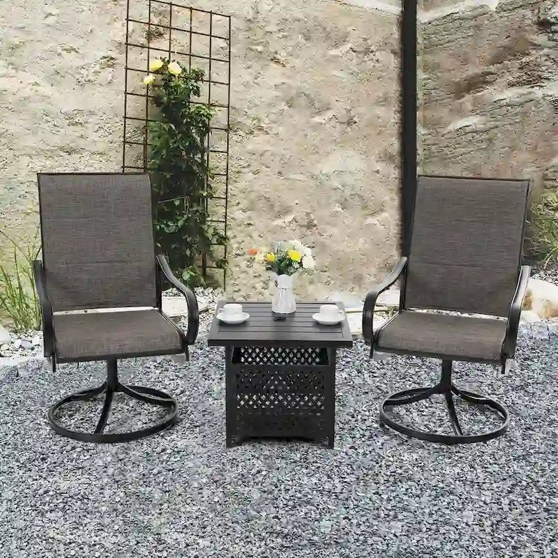 Ensemble de mobilier de salle à manger bistro en métal 3 pièces MAISON ARTS