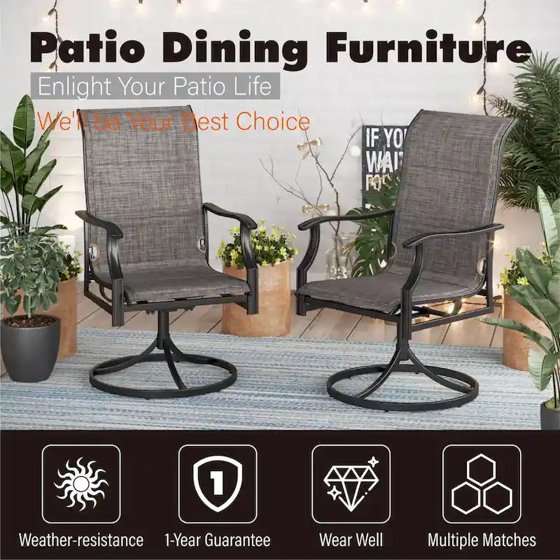 Ensemble de mobilier de salle à manger bistro en métal 3 pièces MAISON ARTS