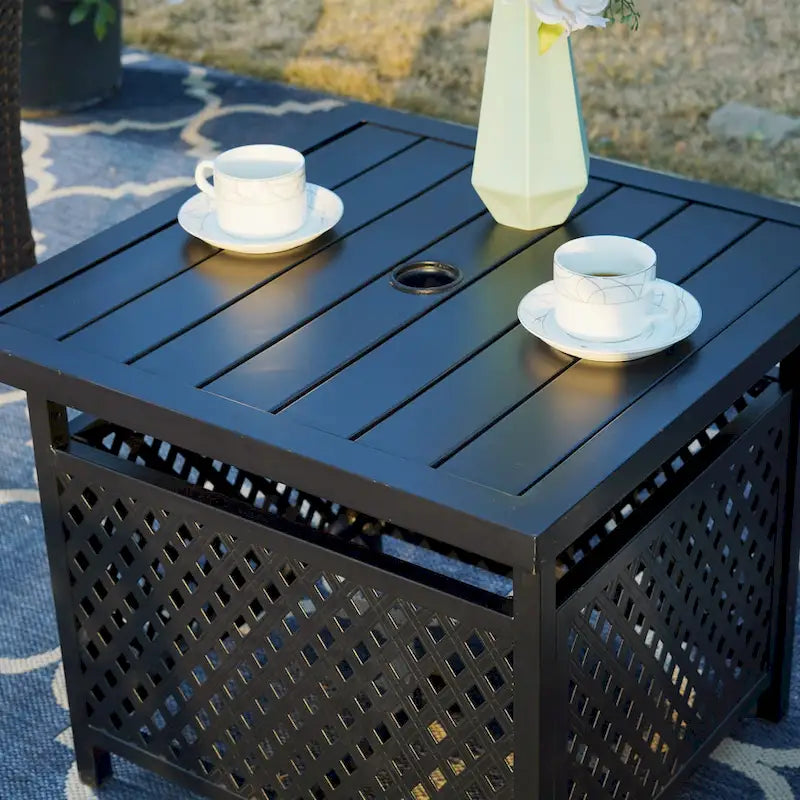 Ensemble de mobilier de salle à manger bistro en métal 3 pièces MAISON ARTS