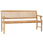 Banc de jardin et terrasse en teck Chic Teak Castle avec accoudoirs, 1,83 m (6 pieds).