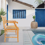 Banc de jardin et terrasse en teck Chic Teak Castle avec accoudoirs, 1,83 m (6 pieds).