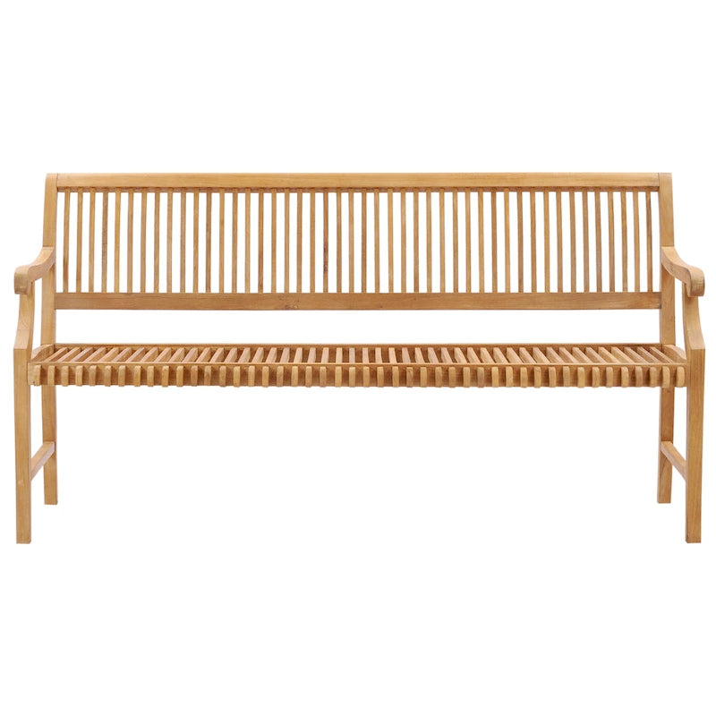 Banc de jardin et terrasse en teck Chic Teak Castle avec accoudoirs, 1,83 m (6 pieds).