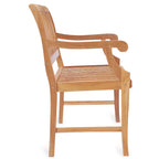 Banc de jardin et terrasse en teck Chic Teak Castle avec accoudoirs, 1,83 m (6 pieds).