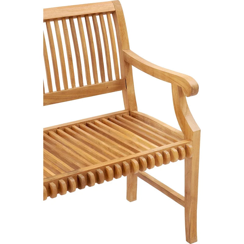 Banc de jardin et terrasse en teck Chic Teak Castle avec accoudoirs, 1,83 m (6 pieds).