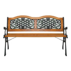 Banc de jardin 49 pouces, chaise de parc extérieure, mobilier de jardin, lattes en bois dur, structure en fonte