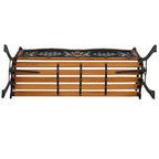Banc de jardin 49 pouces, chaise de parc extérieure, mobilier de jardin, lattes en bois dur, structure en fonte