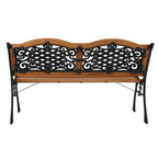 Banc de jardin 49 pouces, chaise de parc extérieure, mobilier de jardin, lattes en bois dur, structure en fonte