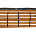 Banc de jardin 49 pouces, chaise de parc extérieure, mobilier de jardin, lattes en bois dur, structure en fonte