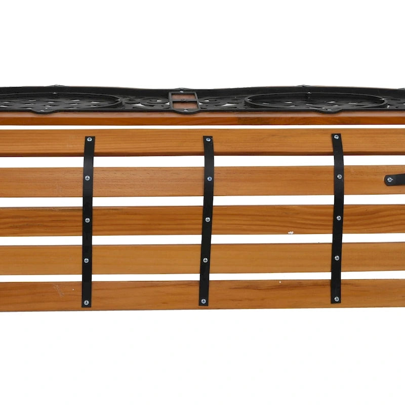 Banc de jardin 49 pouces, chaise de parc extérieure, mobilier de jardin, lattes en bois dur, structure en fonte