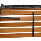 Banc de jardin 49 pouces, chaise de parc extérieure, mobilier de jardin, lattes en bois dur, structure en fonte