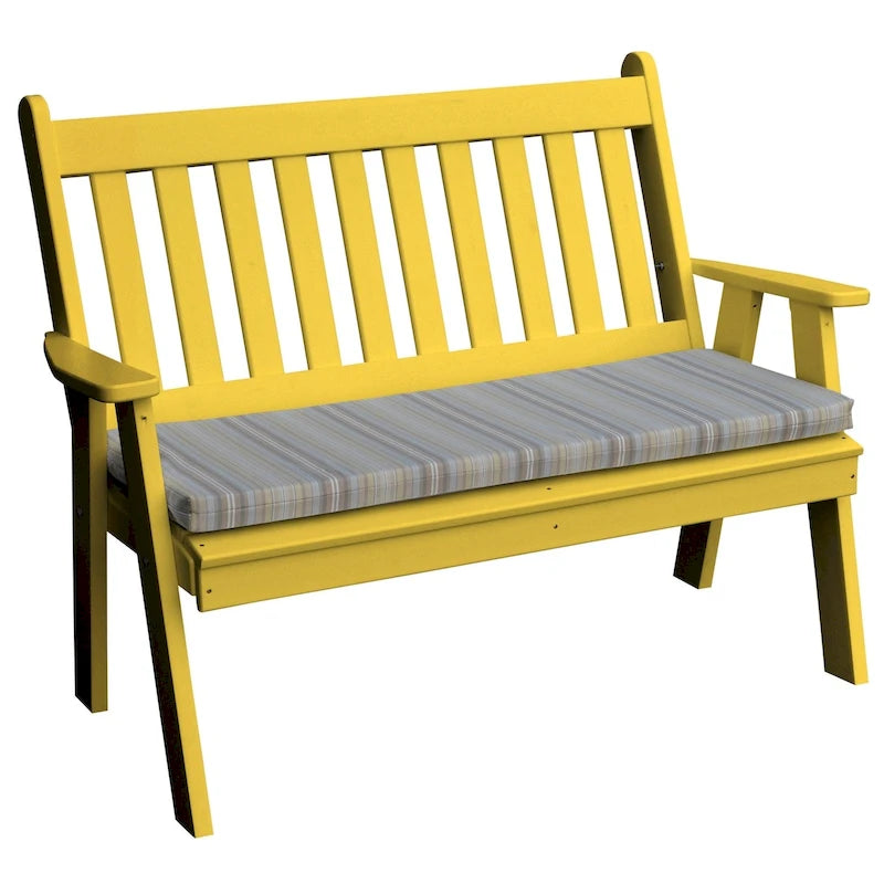 Banc de jardin anglais traditionnel en polyéthylène de 120 cm