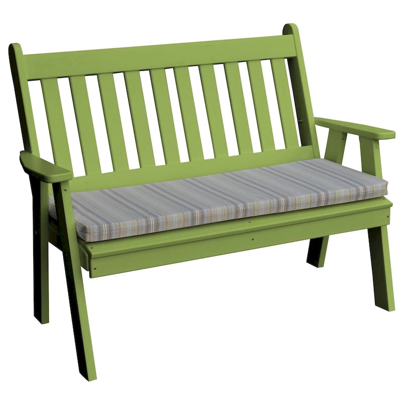 Banc de jardin anglais traditionnel en polyéthylène de 120 cm