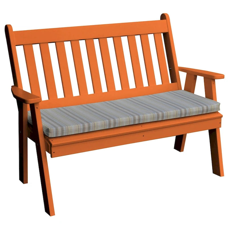 Banc de jardin anglais traditionnel en polyéthylène de 120 cm