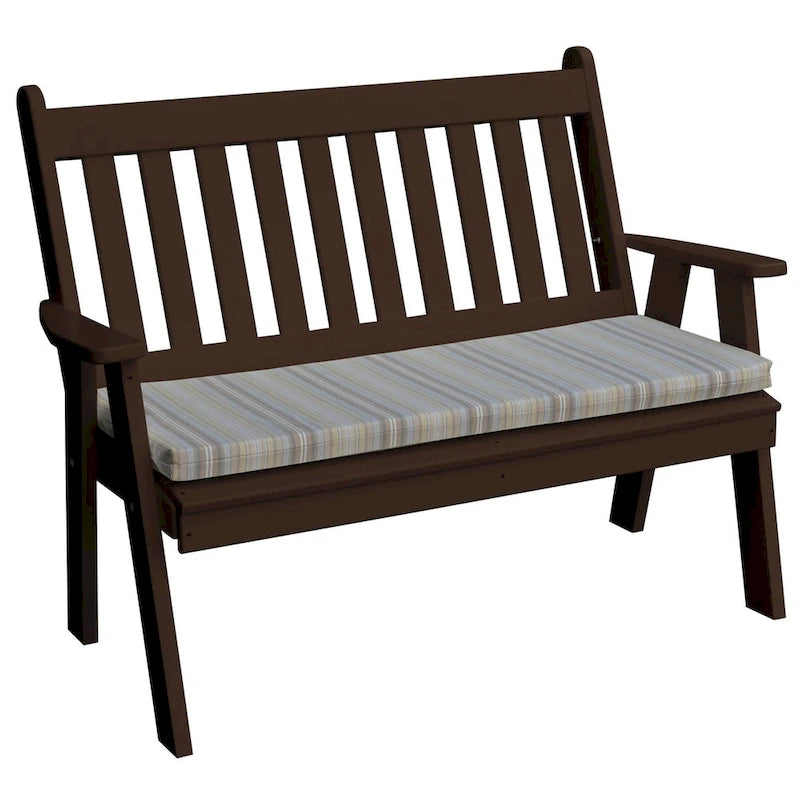 Banc de jardin anglais traditionnel en polyéthylène de 120 cm