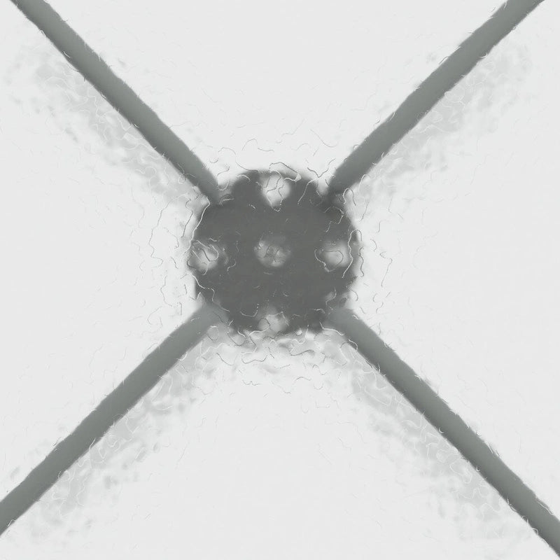 Table carrée en verre trempé et métal de 31,5 cm avec plateau à motif ondulé lisse