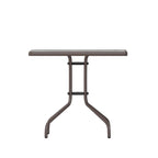 Table carrée en verre trempé et métal de 31,5 cm avec plateau à motif ondulé lisse