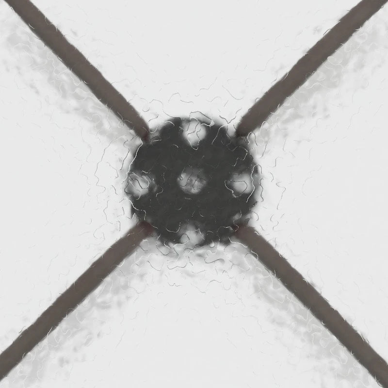 Table carrée en verre trempé et métal de 31,5 cm avec plateau à motif ondulé lisse
