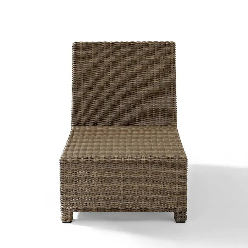 Fauteuil central d'angle en résine tressée Crosley Bradenton avec coussins bleu marine - 63,5 cm (L) x 80 cm (P) x 82,5 cm (H)