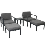 Ensemble de conversation 5 pièces en alliage d'aluminium Clihome pour patio