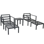 Ensemble de conversation 5 pièces en alliage d'aluminium Clihome pour patio
