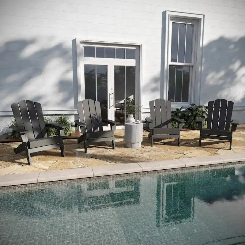 Ensemble de 4 chaises Adirondack tout temps avec porte-gobelets