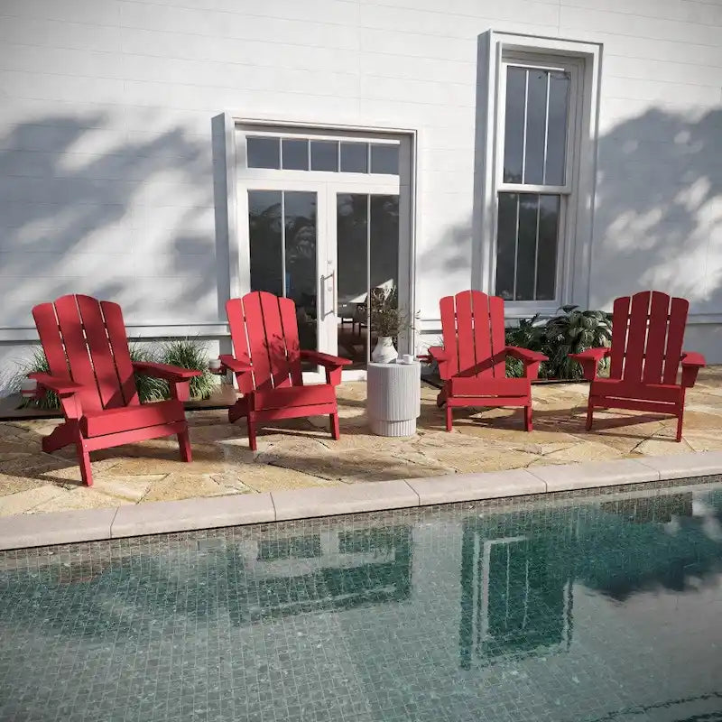 Ensemble de 4 chaises Adirondack tout temps avec porte-gobelets