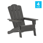 Ensemble de 4 chaises Adirondack tout temps avec porte-gobelets