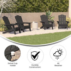 Ensemble de 4 chaises Adirondack tout temps avec porte-gobelets