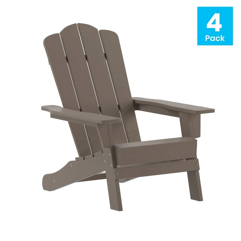 Ensemble de 4 chaises Adirondack tout temps avec porte-gobelets