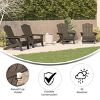 Ensemble de 4 chaises Adirondack tout temps avec porte-gobelets