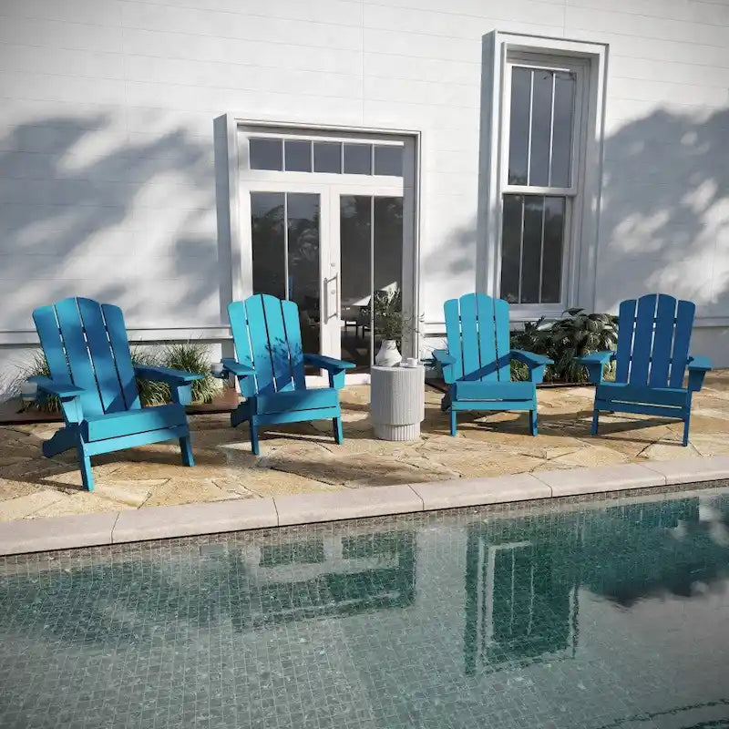 Ensemble de 4 chaises Adirondack tout temps avec porte-gobelets
