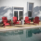 Ensemble de 4 chaises Adirondack tout temps avec porte-gobelets