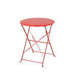 Ensemble bistro 3 pièces en fer thermolaqué comprenant une table et des chaises de jardin pliables