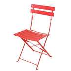 Ensemble bistro 3 pièces en fer thermolaqué comprenant une table et des chaises de jardin pliables