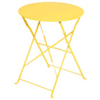 Ensemble bistro 3 pièces en fer thermolaqué comprenant une table et des chaises de jardin pliables