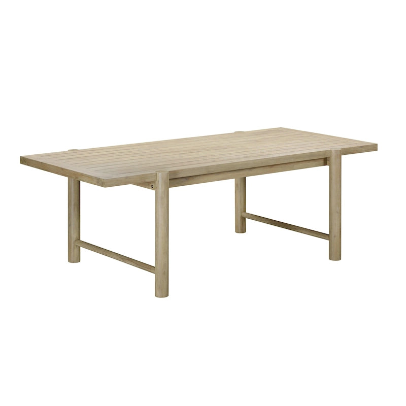 Table de salle à manger rectangulaire d'extérieur Gata en teck clair
