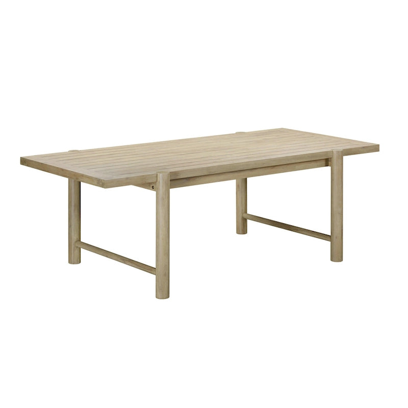 Table de salle à manger rectangulaire d'extérieur Gata en teck clair