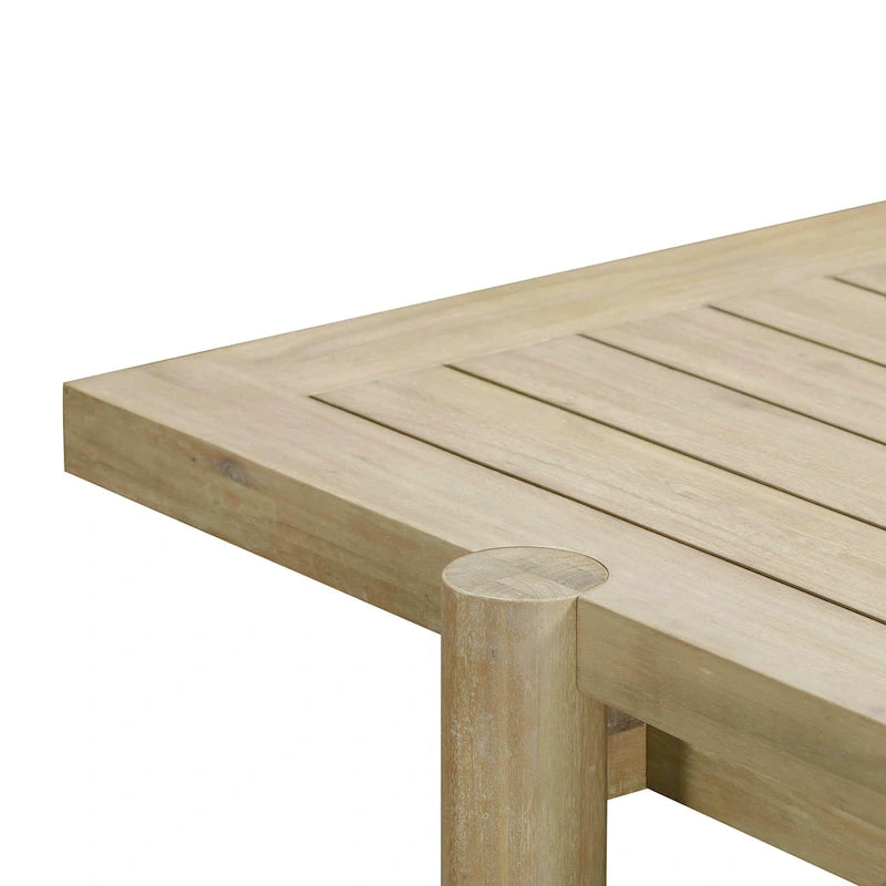 Table de salle à manger rectangulaire d'extérieur Gata en teck clair