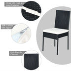 Ensemble de salle à manger de jardin Costway 5 pièces en rotin avec plateau en verre - Voir les détails